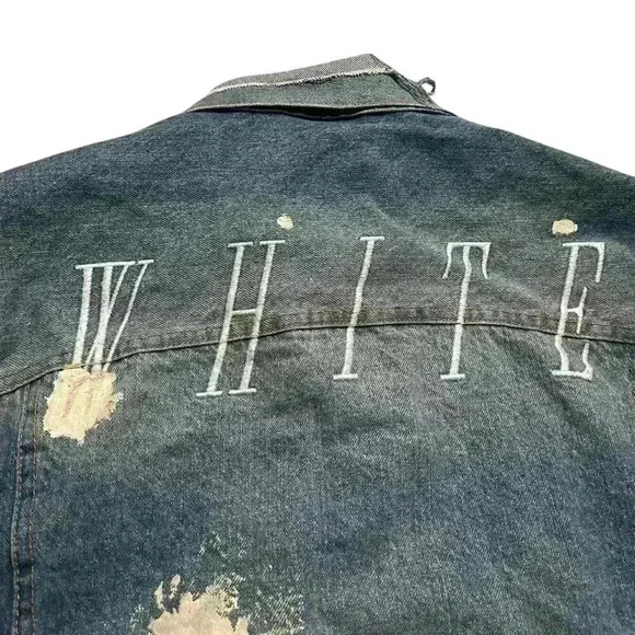 Off-White 2013 Virgil Abloh Paint Denim Jean Jacket - Picture 3 of 15